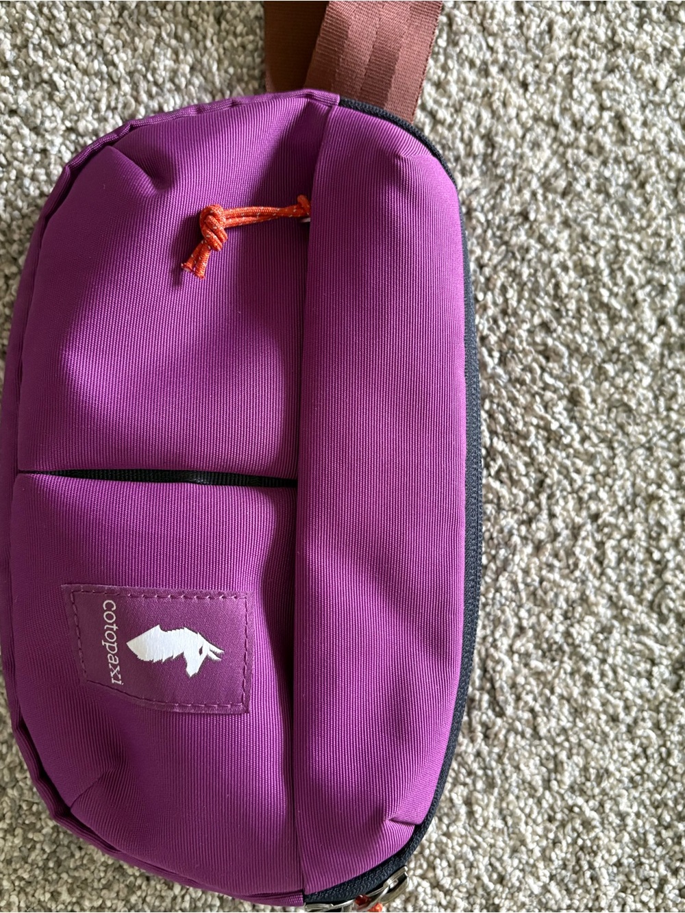 cotopaxi Magenta Sling Belt Bag with Orange Accent